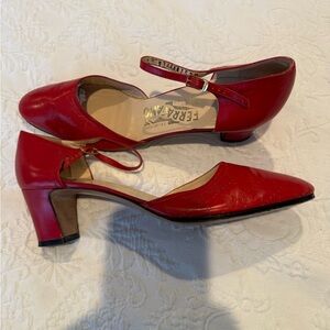 Salvatore Ferragamo Red Leather Heels size 8